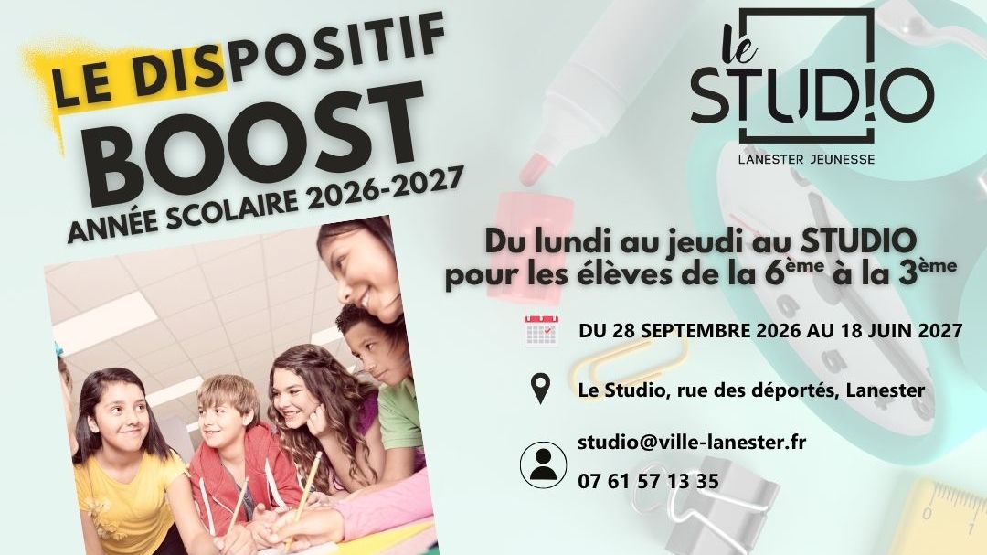 visuel plaquette dispositif boost au studio à Lanester