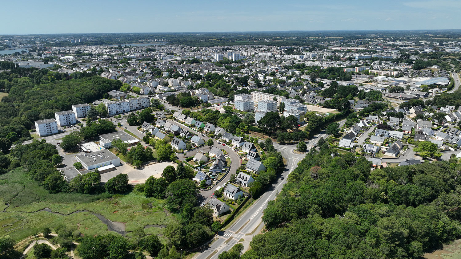 Vue drone - zone du moulin du Plessis à Lanester