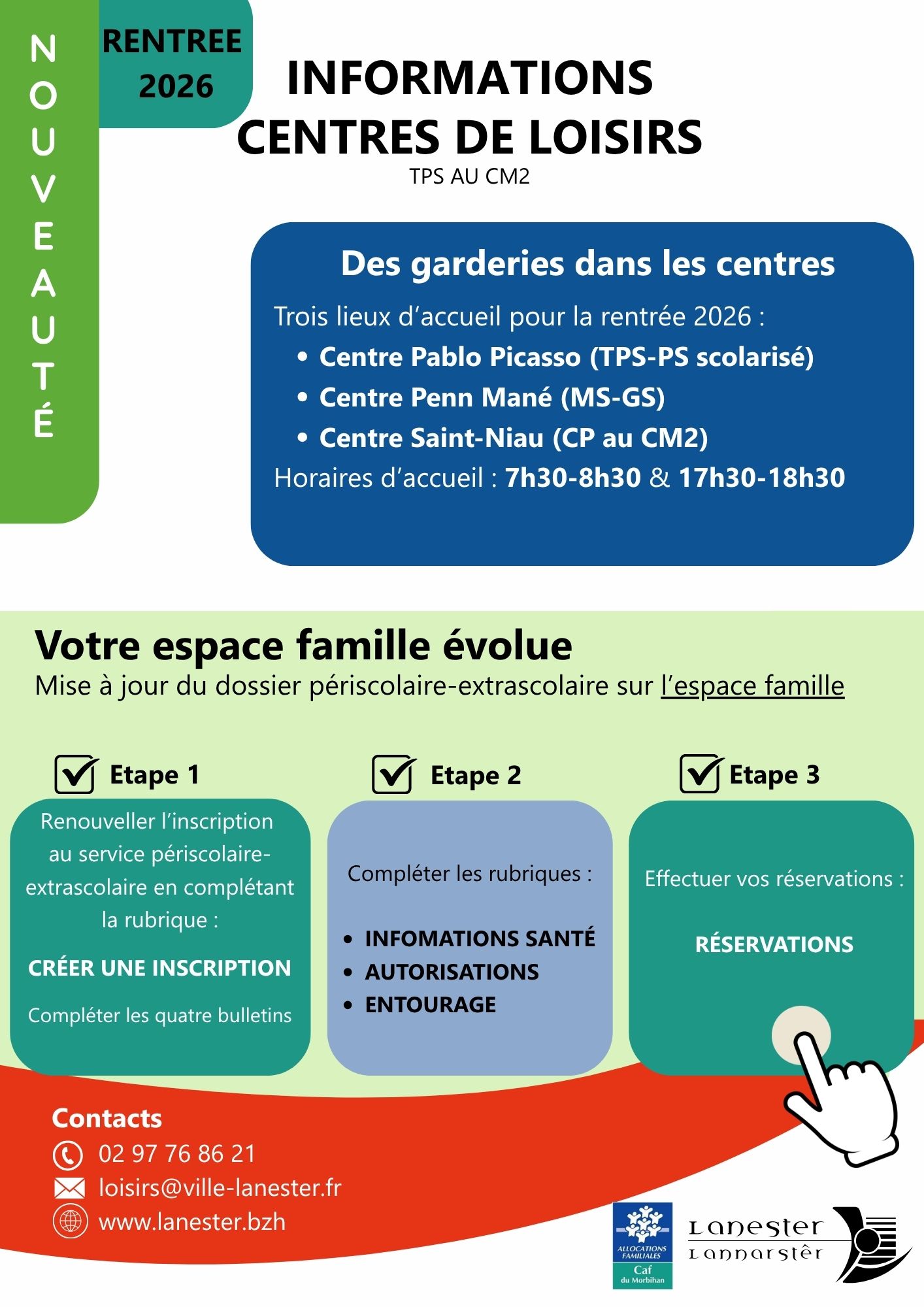 Explications évolutions espace famille à Lanester