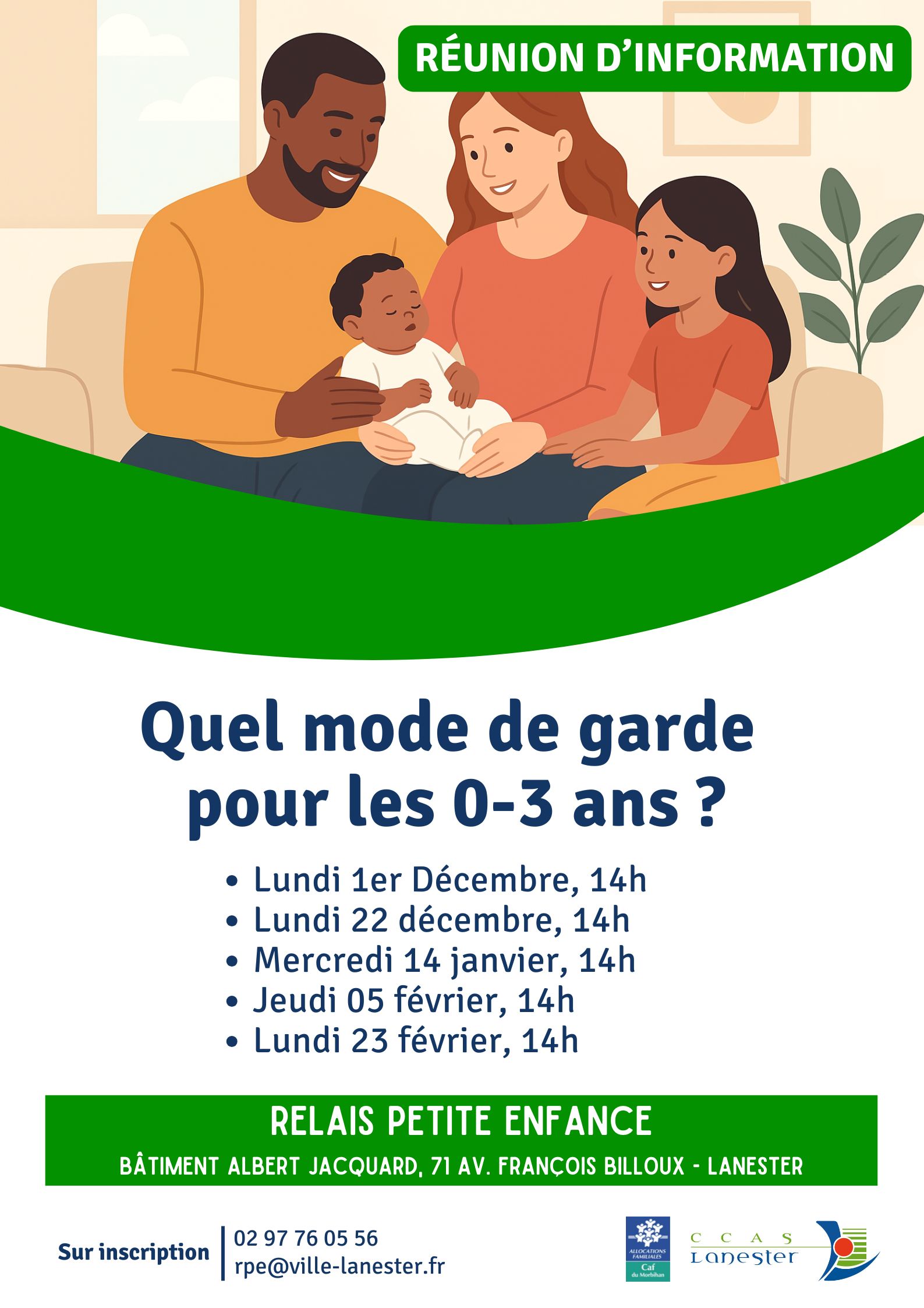 affiche réunions d'information Relais Petite Enfance