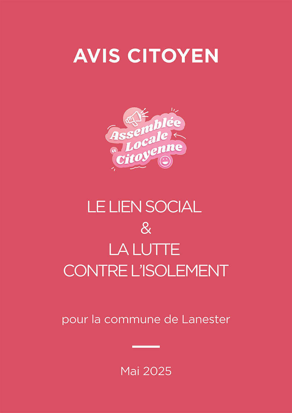 Rapport de l'Assemblée Locale Citoyenne - mai 2025