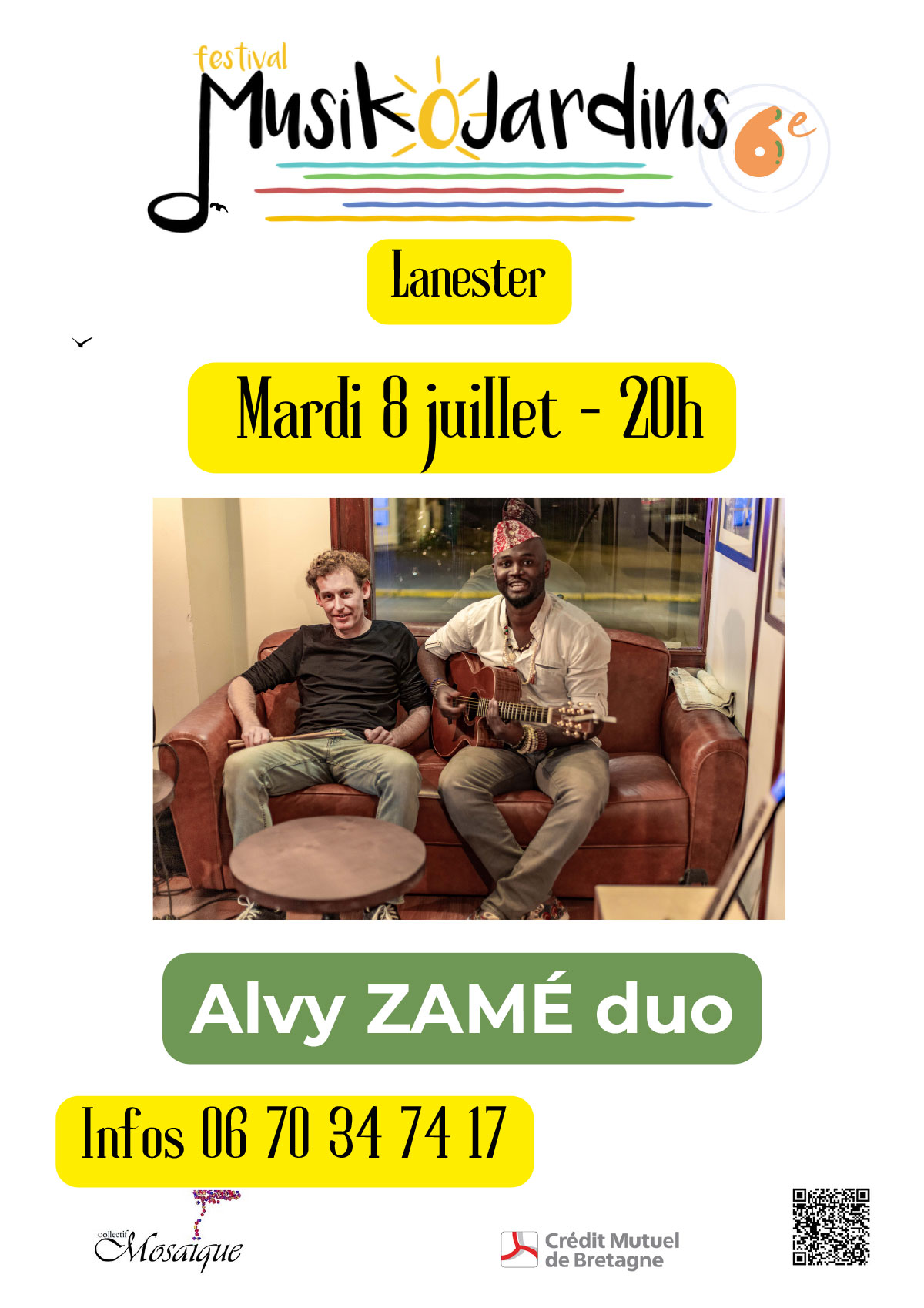Affiche musikojardin 8 juillet 2025