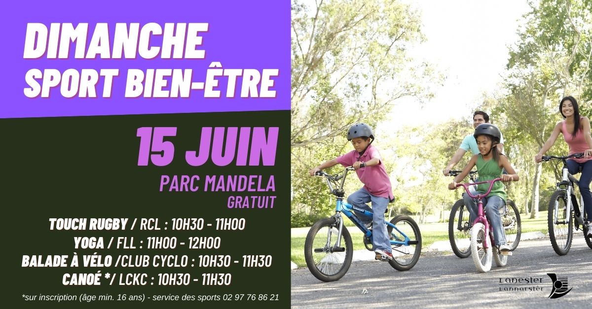 affiche dimanche sport bien-être à Lanester