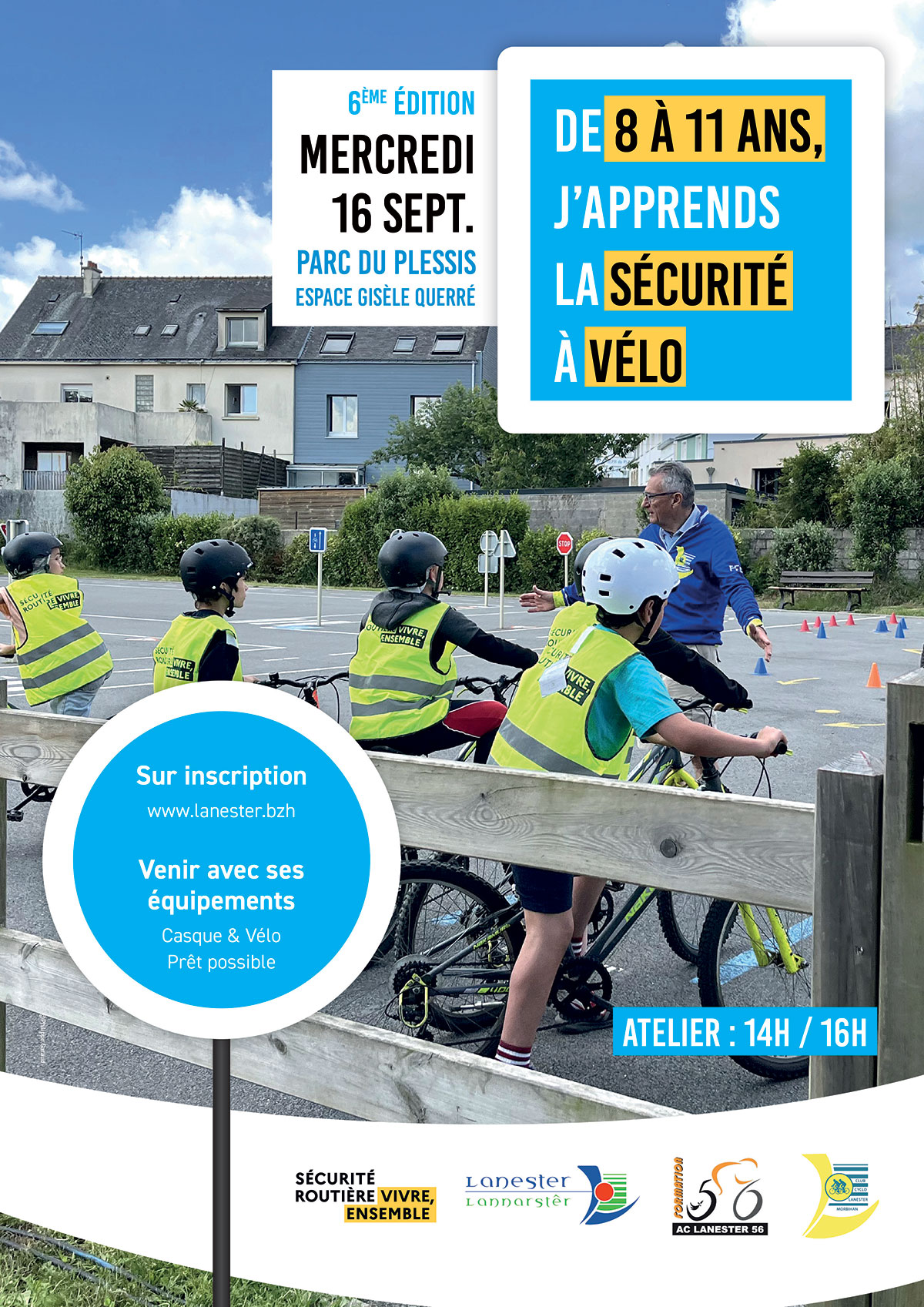 affiche atelier initiation vélo 2026 à Lanester