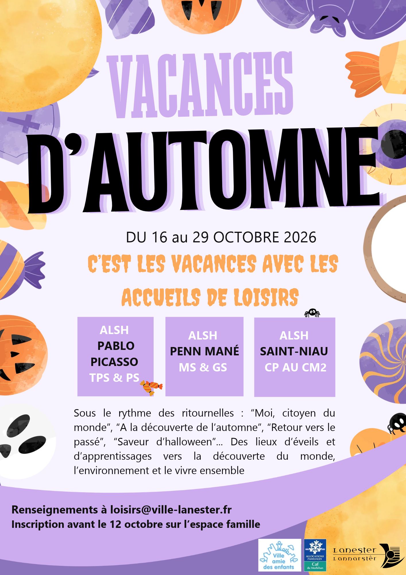 Affiche vacances d'automne