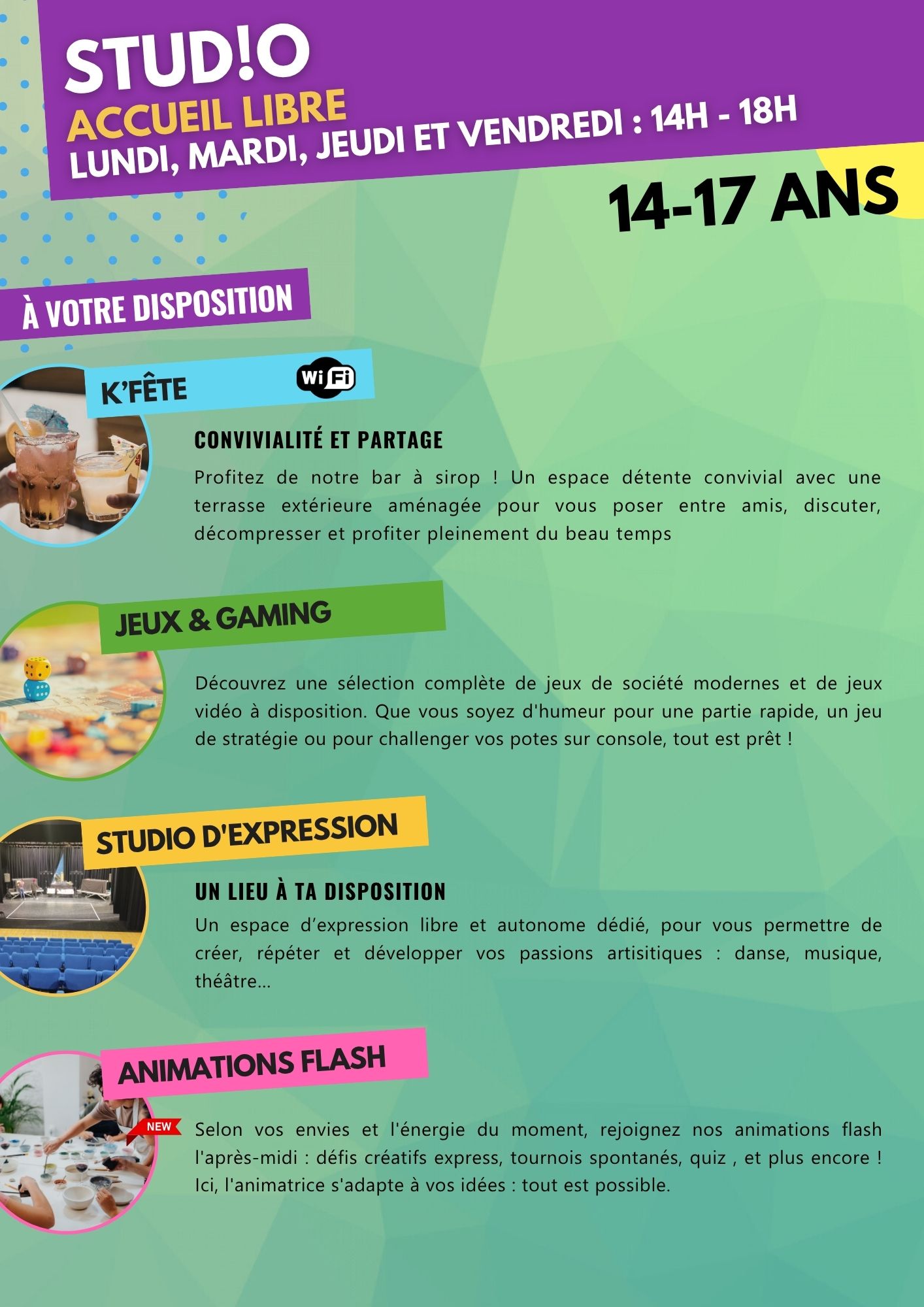 Accueil libre au Studio